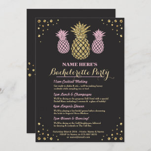 Aloha Invitation aurifère d'ananas Bachelorette