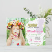 Aloha invitation d'anniversaire avec la photo (Debout devant)