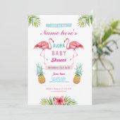 Aloha invitation de Laua d'ananas de Flamant rose (Debout devant)