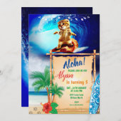 Aloha ! Invitation de surf de chat (Devant / Derrière)