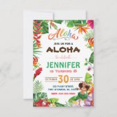 Aloha Invitation fille anniversaire (Devant)