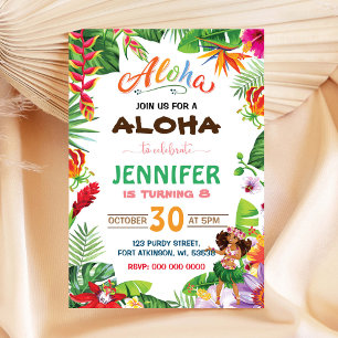 Aloha Invitation fille anniversaire