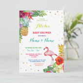 Aloha invitation lumineux de garçon de fille de (Debout devant)