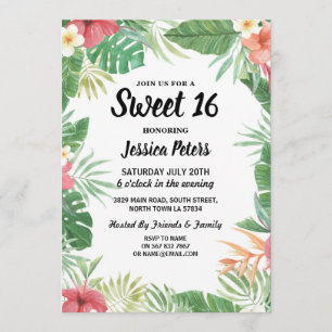 Aloha invitation tropical de partie du bonbon à