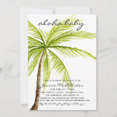 Aloha invitation tropicale de baby shower de paume (Devant)