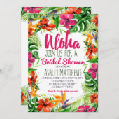 Aloha invitation tropicale de douche d'aquarelle (Devant / Derrière)