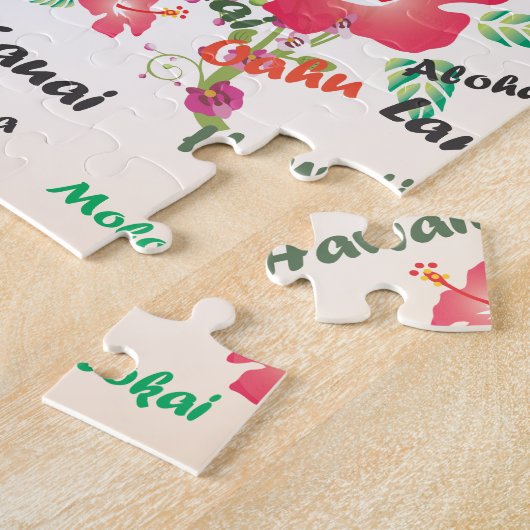 aloha , kauai , hawaii , oahu , maui , lanai backg legpuzzel (Zijkant)