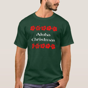 Aloha kerst Red Hibiscus Hawaiian T-Shirt