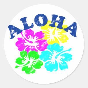Aloha  Klassieke Ronde Sticker Hawaiian