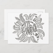 Aloha kleur je eigen briefkaart (Voorkant / Achterkant)