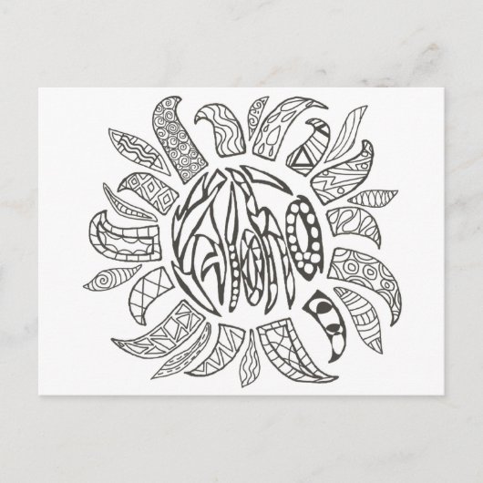 Aloha kleur je eigen briefkaart (Voorkant)