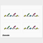 ALOHA kleurrijk Rechthoekige Sticker (Vel)