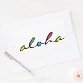 ALOHA kleurrijk Rechthoekige Sticker (Envelop)