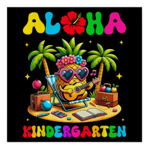 Aloha kleuterschool ananas hawaii terug naar schoo perfect poster