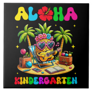 Aloha kleuterschool ananas hawaii terug naar schoo tegeltje