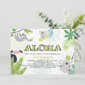 Aloha Koala Invitation au Baby shower tropical (Debout devant)