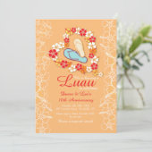 Aloha Liefde Luau Jubileum Uitnodiging (Staand voorkant)