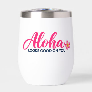 Aloha Looks Good on You roze ontwerp tumbler