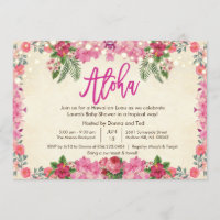 Aloha Luau Baby shower tropical Invitation
