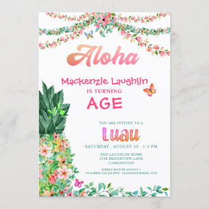 ALOHA Luau elke dag Tropische Floral Pineappel Kaart