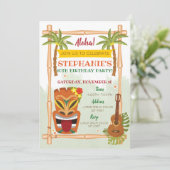 Aloha Luau Invitation Anniversaire (Debout devant)