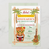 Aloha Luau Invitation Anniversaire (Devant / Derrière)