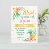 Aloha Luau Invitation Anniversaire (Debout devant)