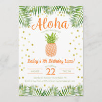 Aloha Luau Invitation Anniversaire Anniversaire An