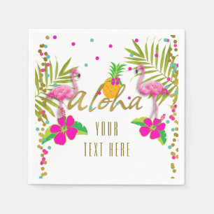 Aloha Luau Meisjes Tropische Flamingo Feest Servet