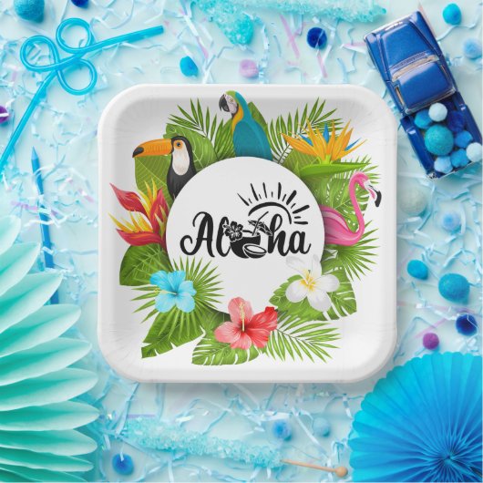 Aloha Luau Papieren Bordje (Feest)