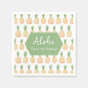 Aloha Luau Pineapple Birthday Party Napkins Servet