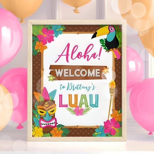 Aloha Luau Tropical Birthday Welcome