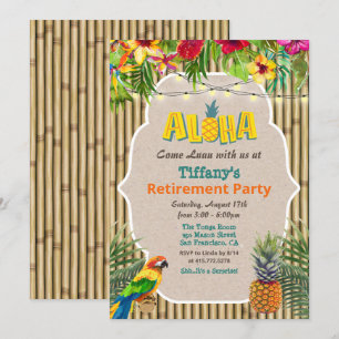 Aloha Luau Tropical Retirement Party Invitation