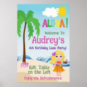 Aloha Luau Verjaardag Poster (Voorkant)