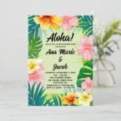 Aloha Luau Verloving Feest Borrel uitnodiging (Staand voorkant)