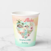 Aloha Luau Zomer 40e Verjaardag Strand Tropisch Papieren Bekers (Voorkant)