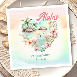 Aloha Luau Zomer 40e Verjaardag Strand Tropisch Servet