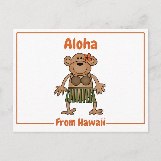 Aloha Monkey Briefkaart (Voorkant)
