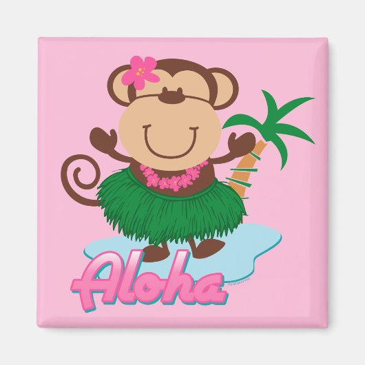 Aloha Monkey Magnet (Devant)