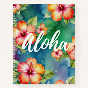 Aloha mooie hibiscus bloempatroon Hawaii Notitieboek