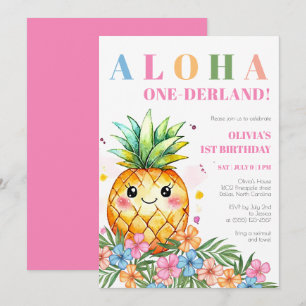 Aloha Onederland Tropische Ananas 1e Verjaardag Kaart