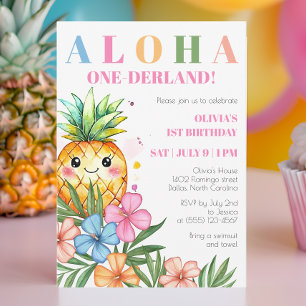 Aloha Onederland Zomer Ananas 1e Verjaardag Kaart