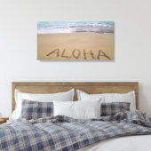 Aloha op het strand canvas afdruk (Insitu (Slaapkamer))