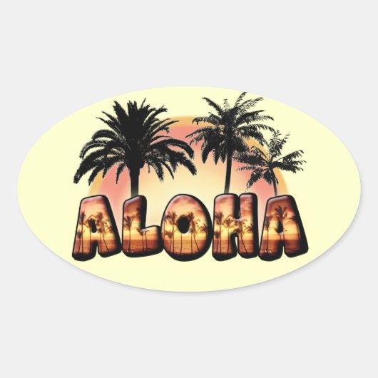 Aloha Ovale Sticker (Voorkant)