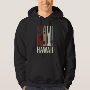 Aloha Palmbomen Zomer Vakantie Retro Maui Hawaii Hoodie