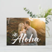 Aloha palmboom 2 foto feestdagenkaart (Staand voorkant)