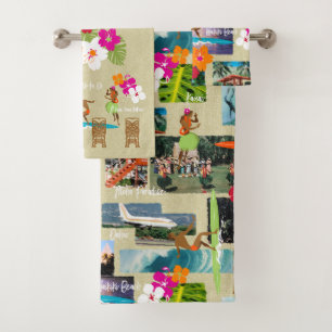 Aloha Paradise Hawaiian Briefkaart Bad Handdoek