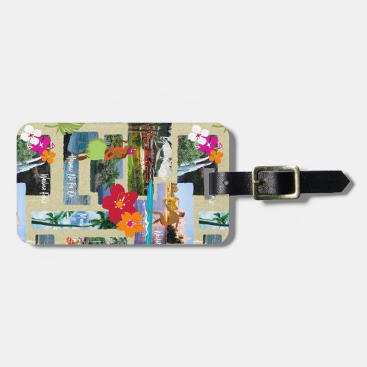 Aloha Paradise Hawaiian  Briefkaart Bagagelabel (Voorkant horizontaal)