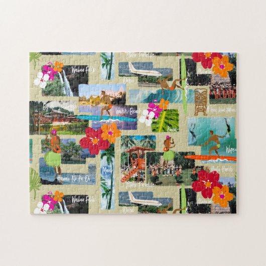Aloha Paradise Hawaiian Briefkaart Legpuzzel (Horizontaal)