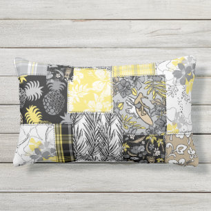 Aloha Patchwork Hawaiian Tropische Prints - Neutra Buitenkussen